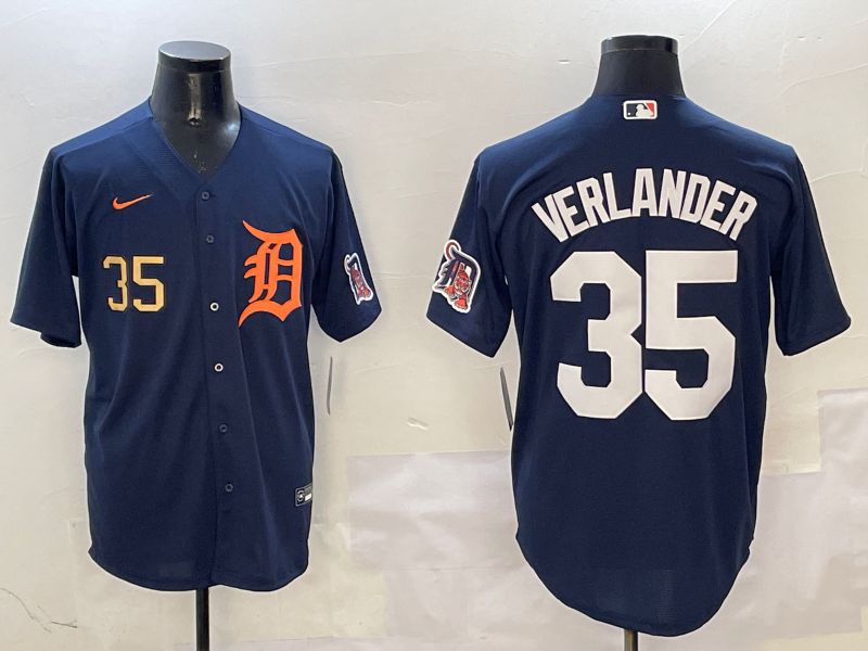 Men Detroit Tigers #35 Verlander Drak Blue Game 2025 Nike MLB Jersey style 3113->detroit tigers->MLB Jersey